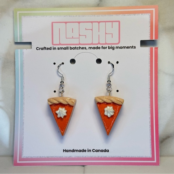 Chunky Pumpkin Pie(Smooth) - Handmade Earrings - Picture 4 of 7